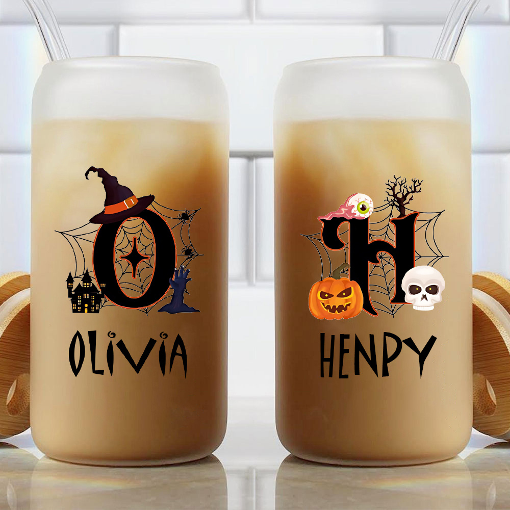 Coffee Equipment Names - Custom Halloween Name Glass Can Cup