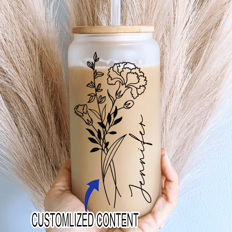 Coffee Equipment Names - Personalized Customization Name: Reusable Frosted Glass