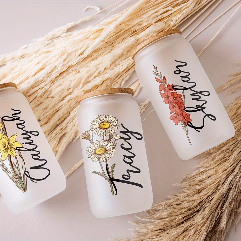 Custom Birth Flower Name Glass - огляд і ціна Coffee Equipment Names