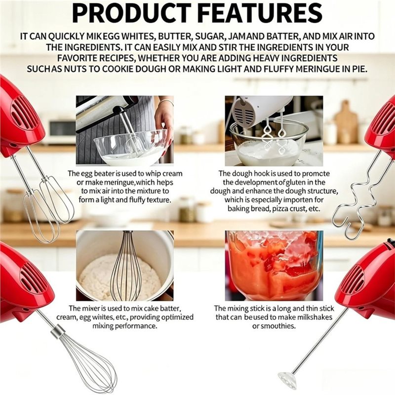 A92G HOT-Dough Hooks Whisk Ble - огляд і ціна Kitchenaid Mixer Hand Mixer