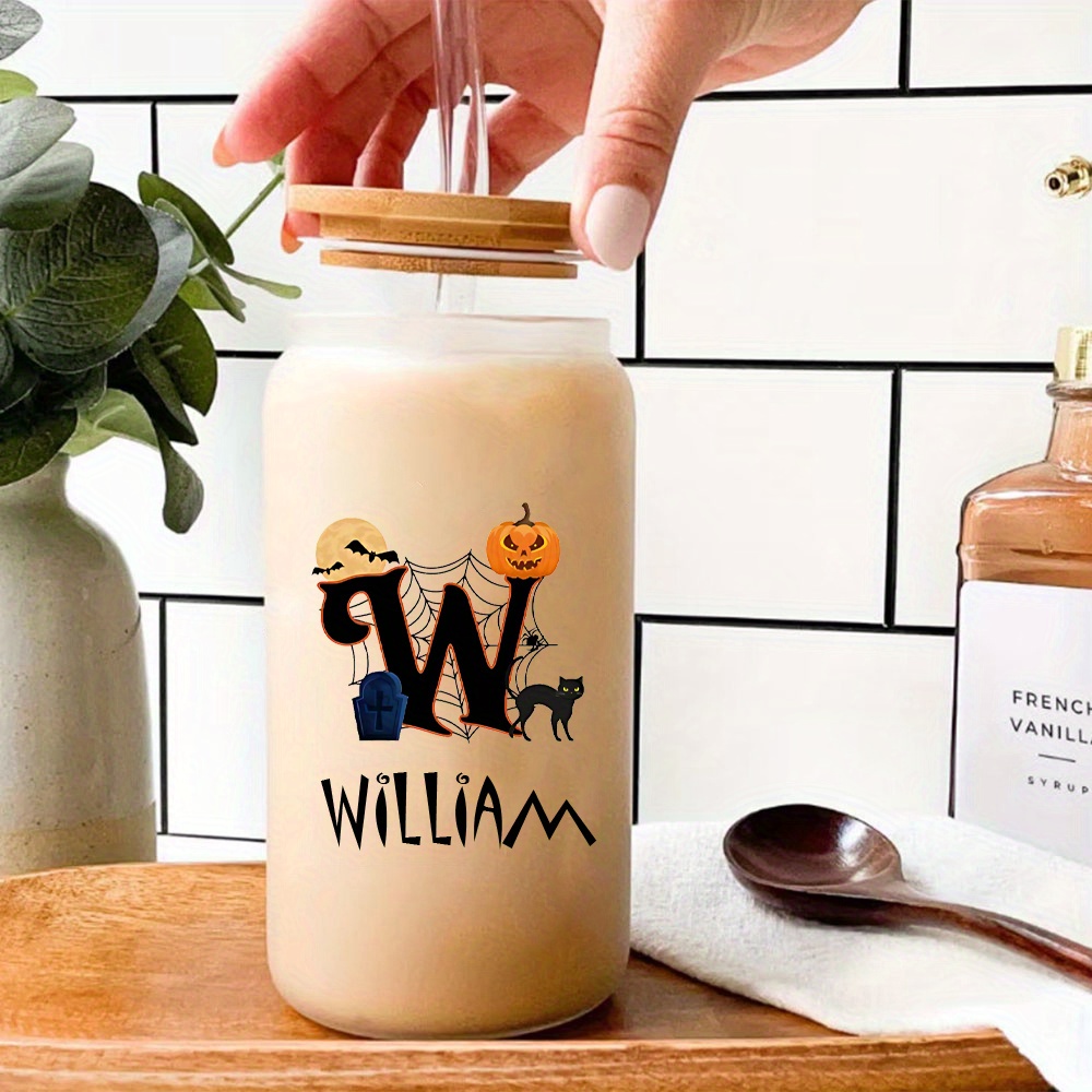 Custom Halloween Name Glass Ca - огляд і ціна Coffee Equipment Names