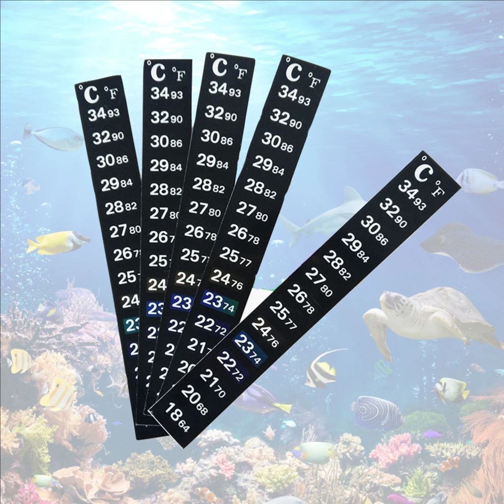 5Pcs/10Pcs Aquarium Fish Tank  - огляд і ціна Temperature Strip Thermometer