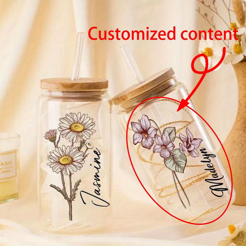 Personalized Floral Daisy Glas - огляд і ціна Coffee Equipment Names