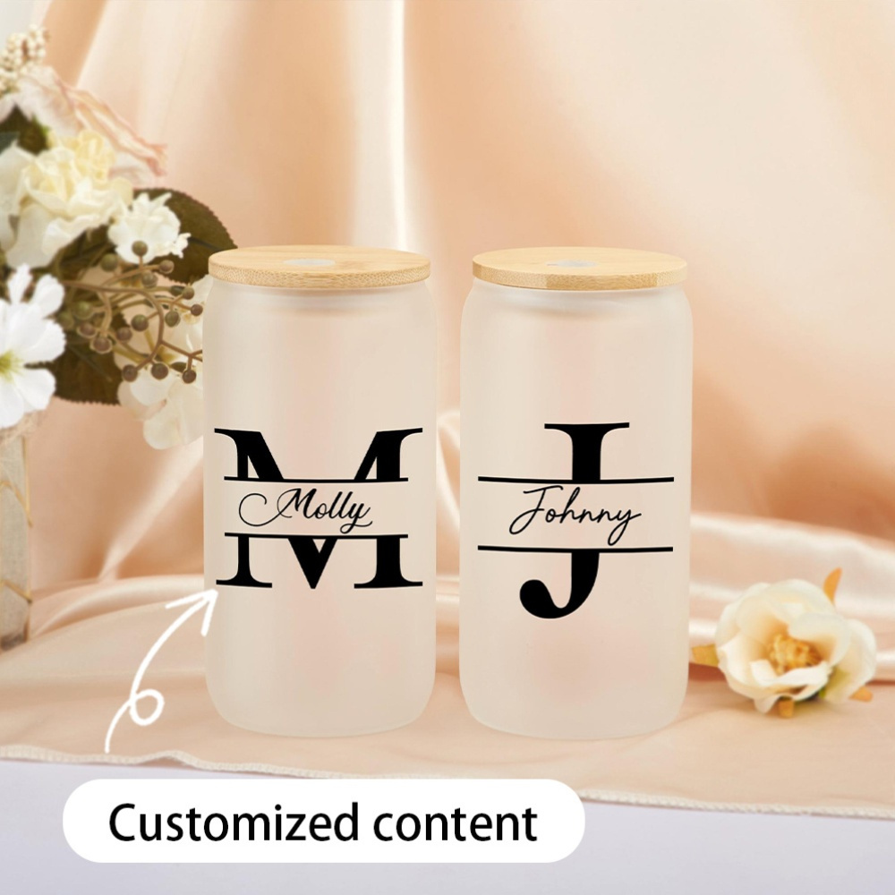 Custom Initial Name Frosted Gl - огляд і ціна Coffee Equipment Names