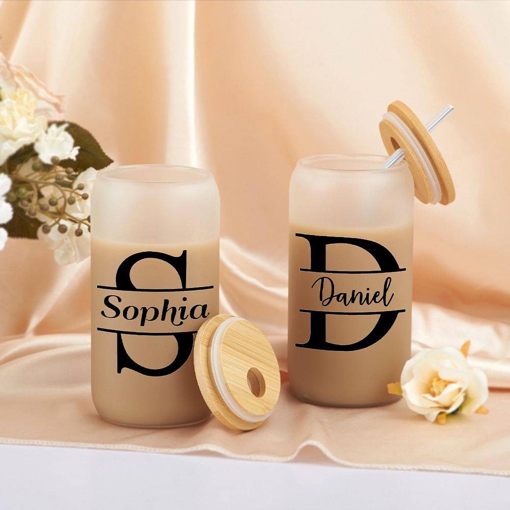 Custom Initial Name Frosted Gl - огляд і ціна Coffee Equipment Names