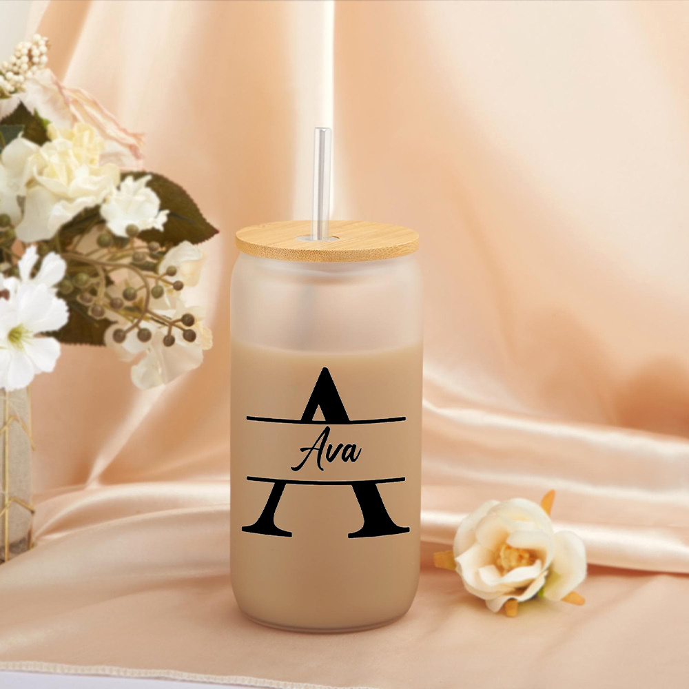 Custom Initial Name Frosted Gl - огляд і ціна Coffee Equipment Names